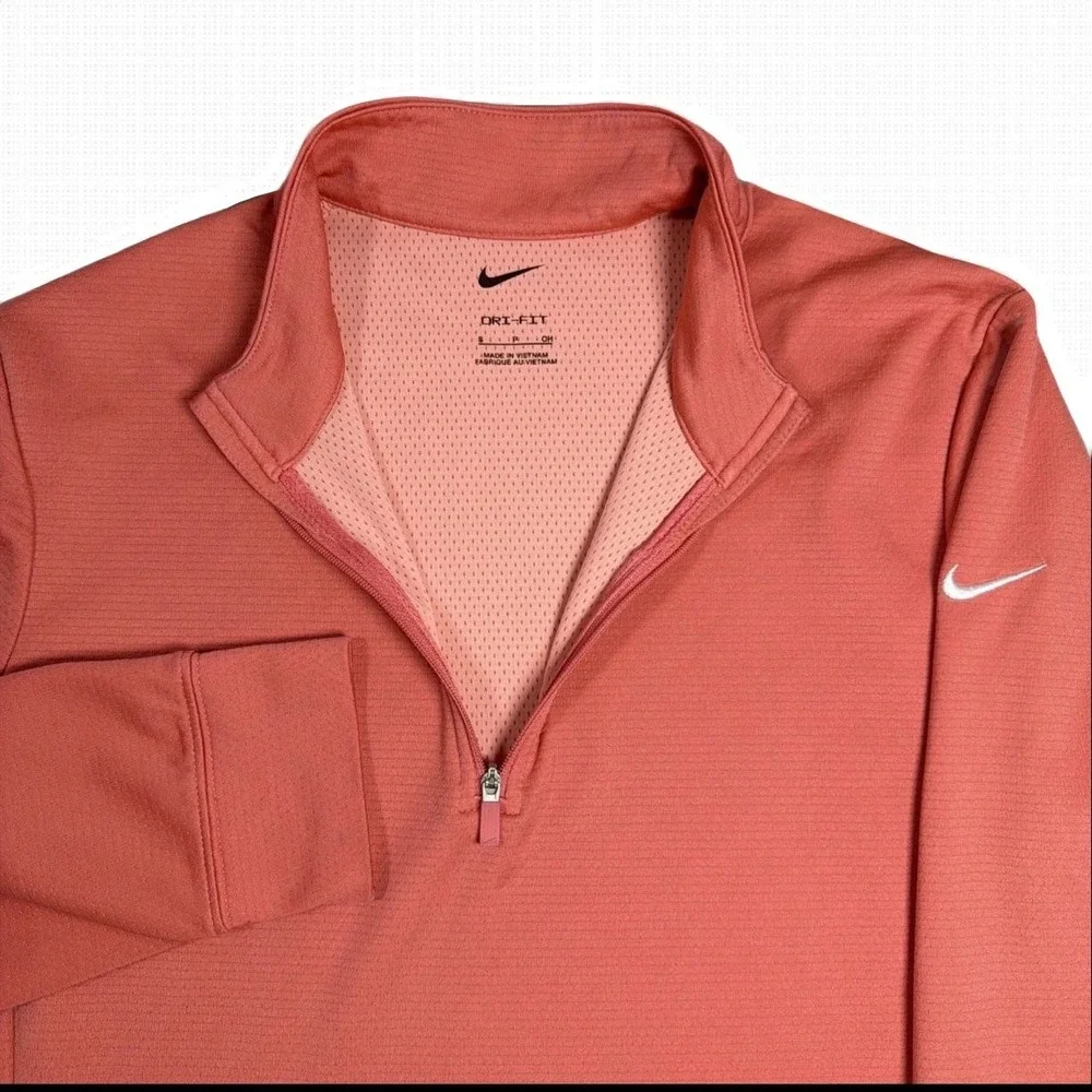 Nike CU9666-603 Womens 1/4 Zip Long‎ Sleeve UV Victory Coral Pink Shirt Small
